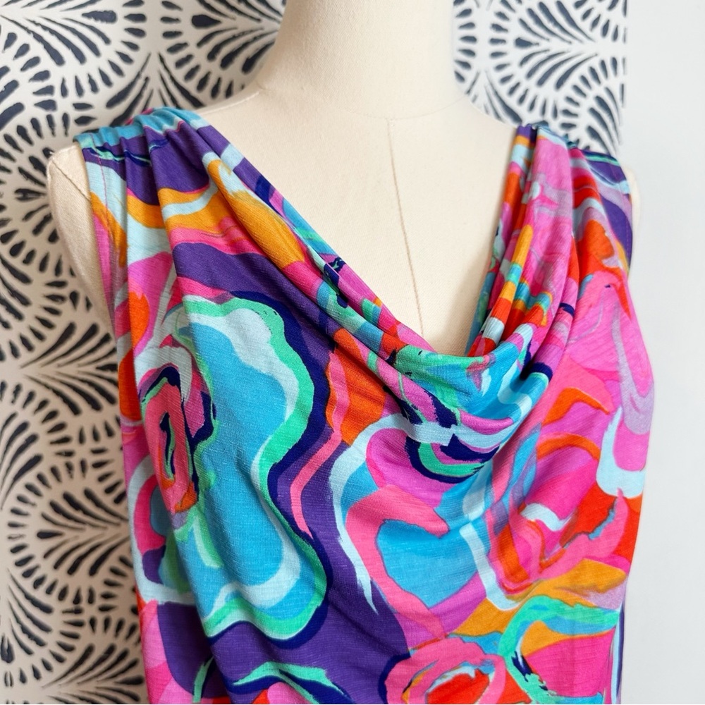Sew In Love Colorful Cowl Neck Tank Top